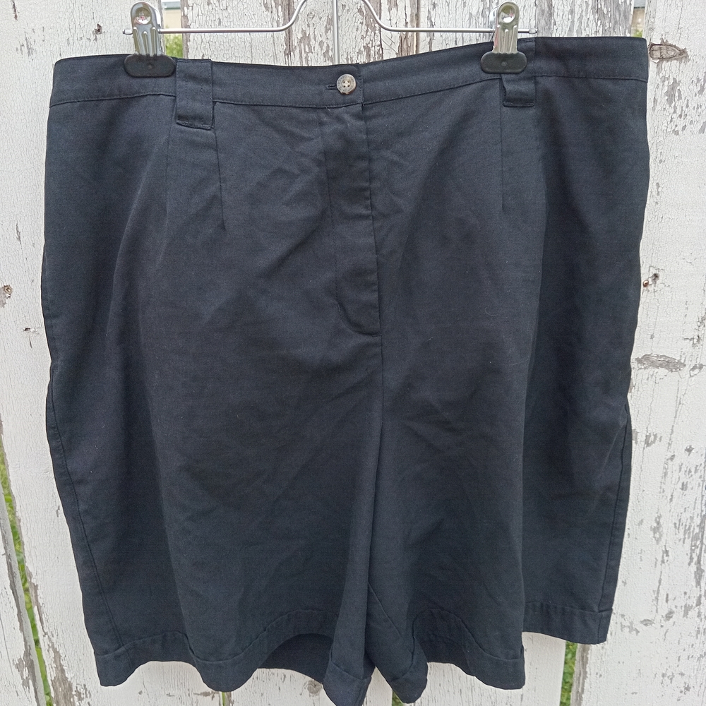 90's Grandma Style Black PS Classic High Waisted Casual Shorts Goth Academia